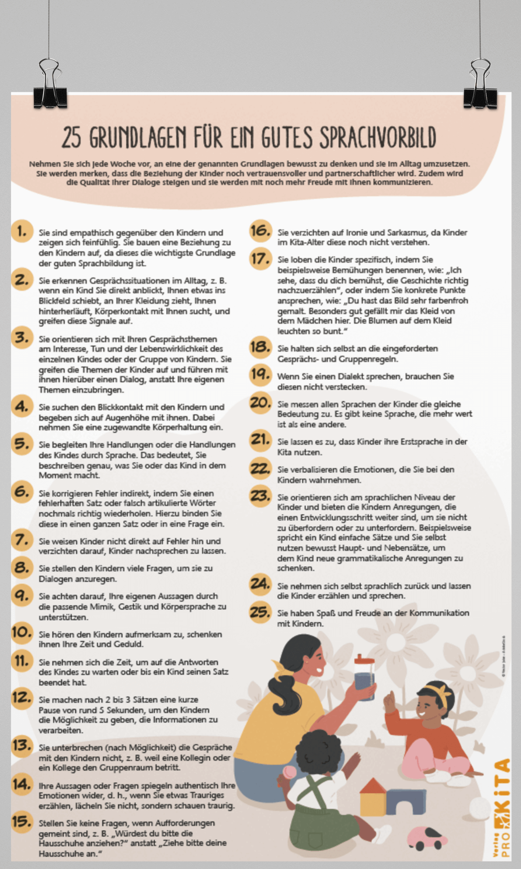 Riesen-Poster: 25 Grundlagen für ein gutes Sprachvorbild