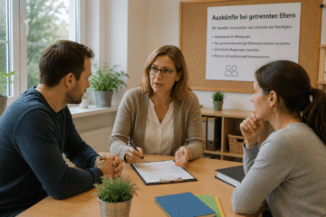 Beratungsgespräch im Büro mit Dokumenten