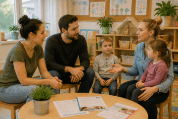 Eltern-Kind-Gespräch im gemütlichen Raum