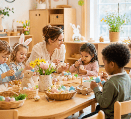Fröhliche Bastelstunde im Frühling