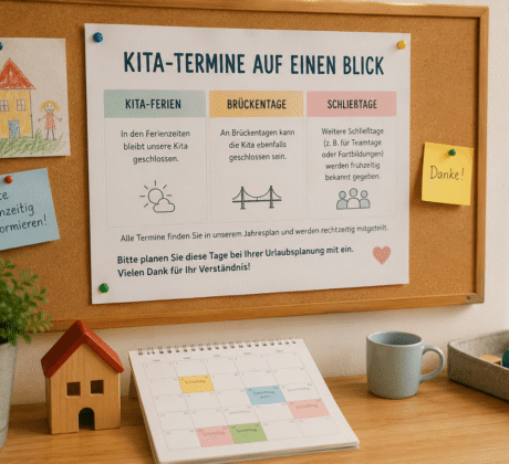 Kita-Termine als Aushang für Eltern einsehbar