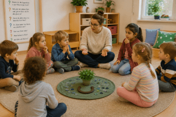 Kreiszeit im Kindergarten über Gefühle.