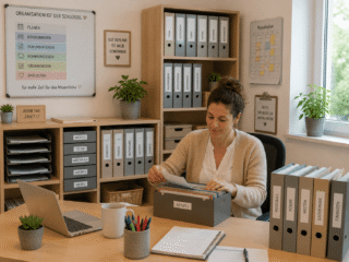Organisierte Arbeitsumgebung im Büro