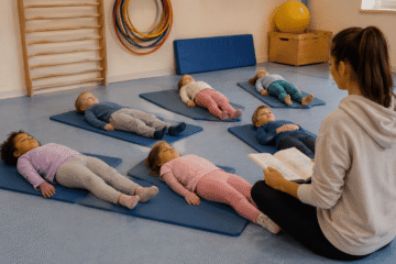 Ruhezeit im Kinderraum mit Vorlesen