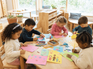 Kinder basteln Glückwunschkarten